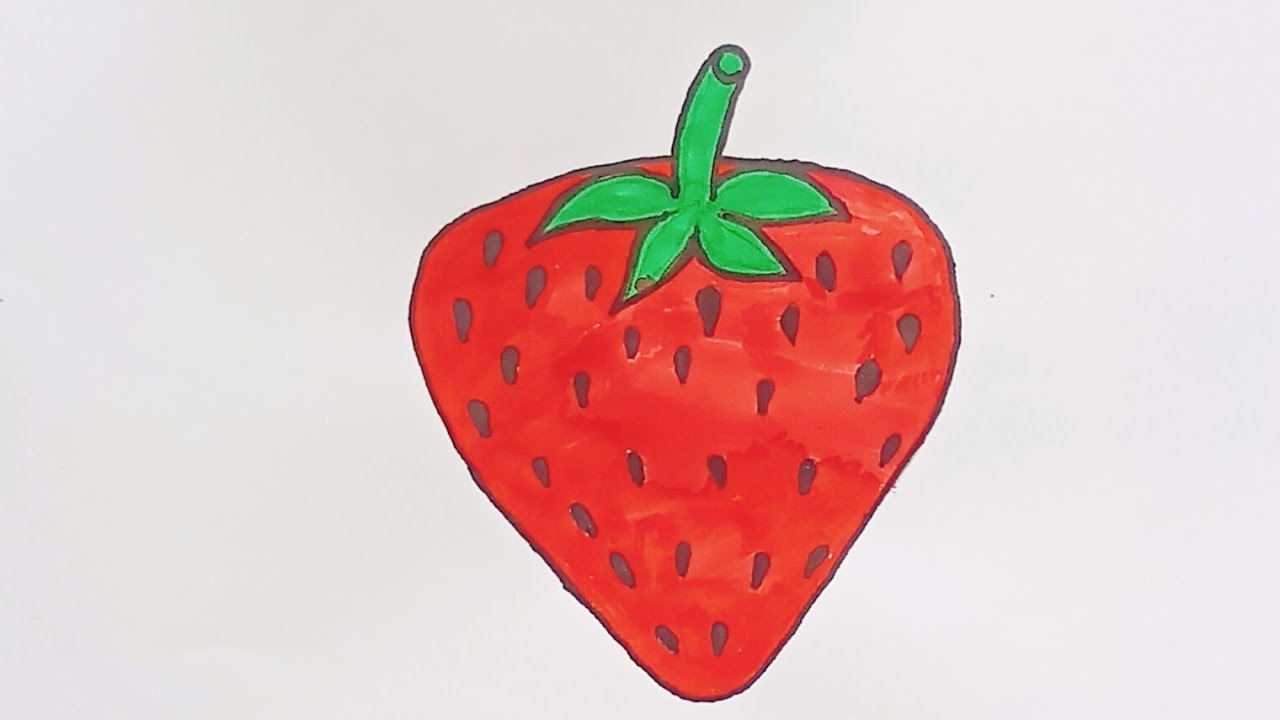 How to draw strawberry using triangle// strawberry drawing for ...
