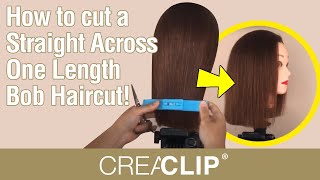 How to Cut a Straight Across One Length Bob Haircut! For Fine and Thin Hair!