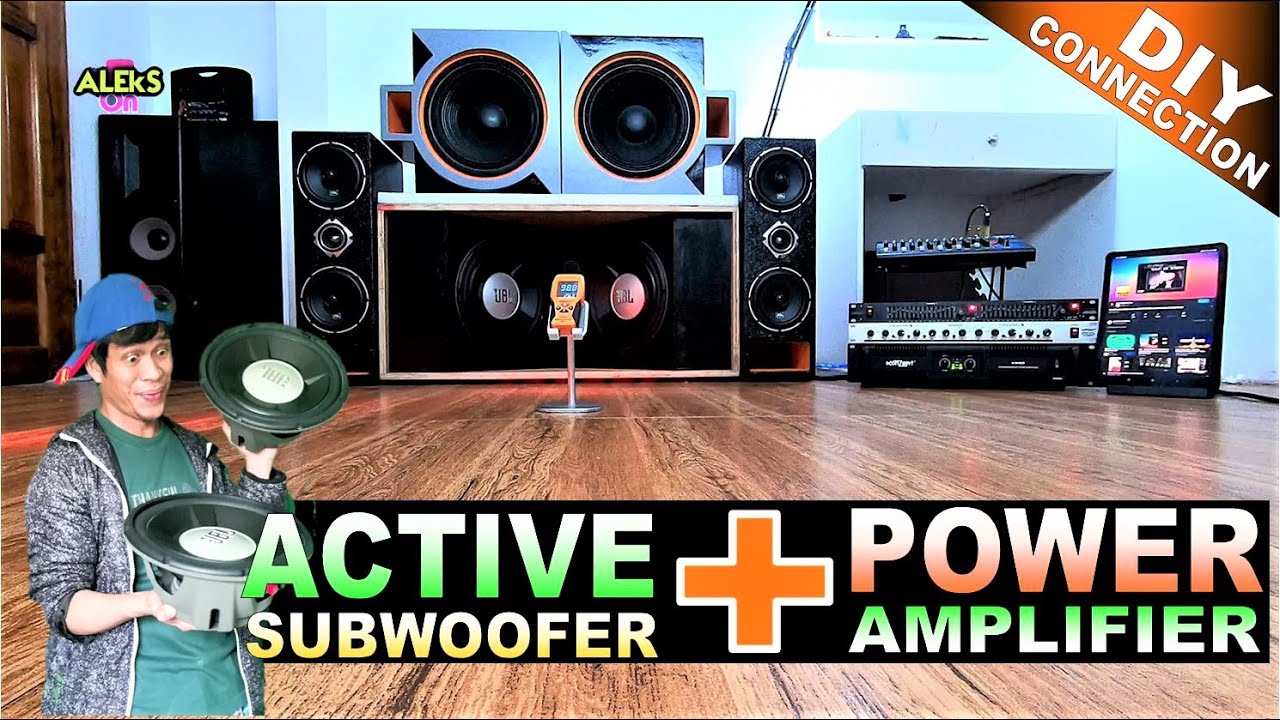 POWER AMPLIFIER + ACTIVE SUBWOOFER SPEAKER DIY CONNECTION TUTORIAL
