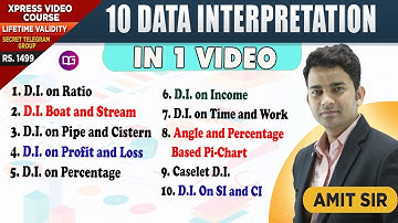 10 Data Interpretation in 1 Video | Maths by Amit Sir | Guidely