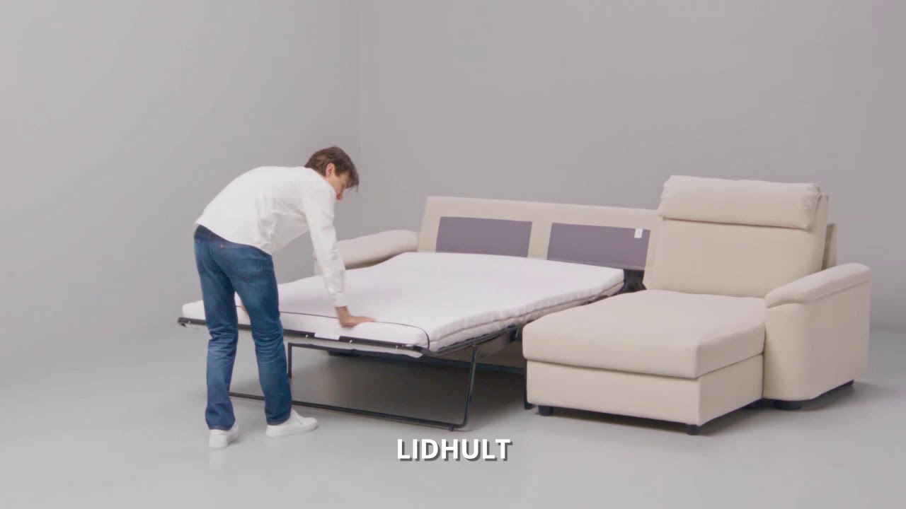 Cómo montar el sofa-cama LIDHULT de tres plazas en unos sencillos pasos -  YouTube