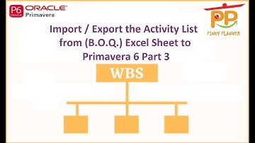 Import- Export the Activity List from BOQ Excel Sheet to Primavera 6 Part 3