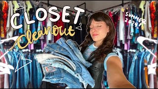 CLOSET CLEAN OUT winter to summer wardrobe (all thrifted)