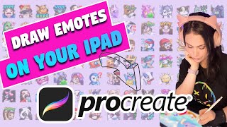 HOW to draw EMOTES for TWITCH using your IPAD   PROCREATE  ❤