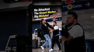 Psycho Charges Airport Guard… Big Mistake! Instant KO! #AirportFight #fighter #Knockout #InstantKO