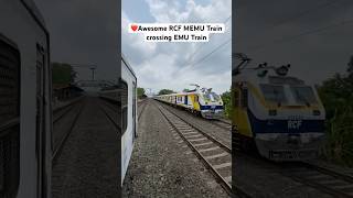 ❤️Awesome RCF MEMU Train crossing EMU Local Train #indianrailways #youtubeshorts #shorts #viral