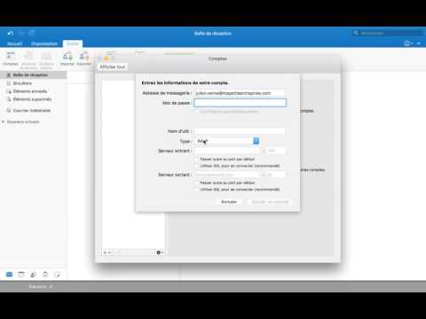 Outlook 2016 (Mac):  messagerie 1 - ajouter un compte