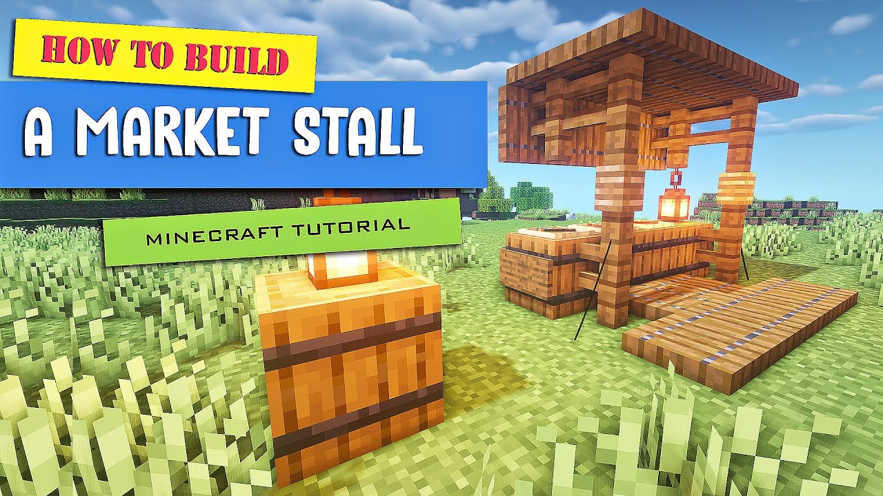Minecraft - How To Build a Simple Market Stall - Tutorial - YouTube