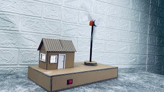 [DIY] How to make a working wind turbine model on the side of the house out of cardboard.