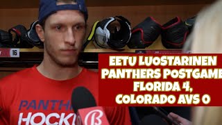 Eetu Luostarinen, Panthers Postgame: Florida 4, Colorado Avalanche 0