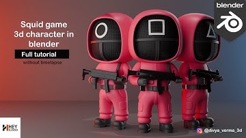 Squid game character in Blender || 3d character in blender || simple character in blender
