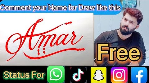 Amar Name Signature Calligraphy Status | How to Cursive write with cut Marker #amar