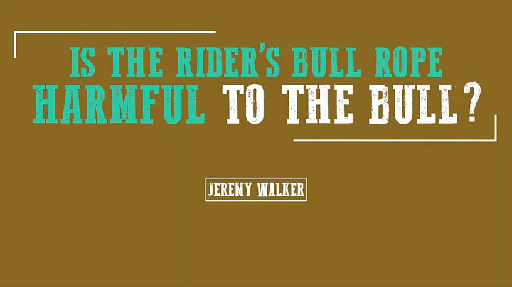 Jeremy Walker: Is The Rider's Bull Rope Harmful To...
