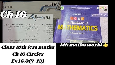 Class 10th icse maths Ch 16 Circles Ex 16.3(7-12)