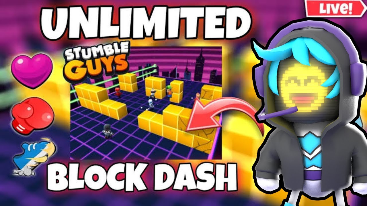 UNLIMITED BLOCK DASH, STUMBLE GUYS LIVE STREAM, INFINITY BLOCK DASH LIVE