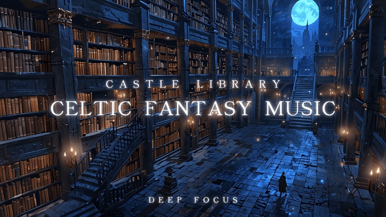 Celtic Fantasy Music for Studying 📚 Royal Castle Library Ambience at Night | 作業用・読書用ファンタジーBGM