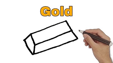 How to draw a gold bar || easy drawing gold bar || gold bar drawing