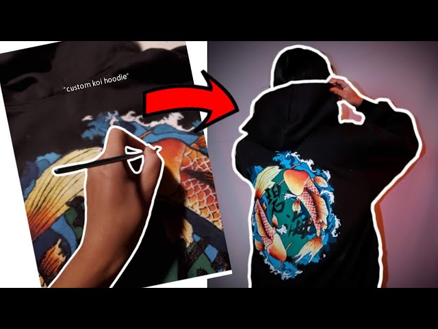 So I decided to paint on a hoodie... (koi fish and Off-White inspired)