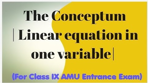 The Conceptum guide|Linear equation in two variable| Class 9 amu entrance exam| Q. 41-48 solution