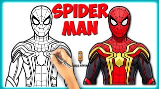 How to DRAW SPIDER MAN No Way Home 🕷 new suit 🕷 | Simple & Easy