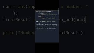 Python : Simple odd even function program
