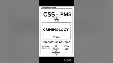 How to prepare  Criminology for CSS and PMS|notes for CSS and PMS preparation