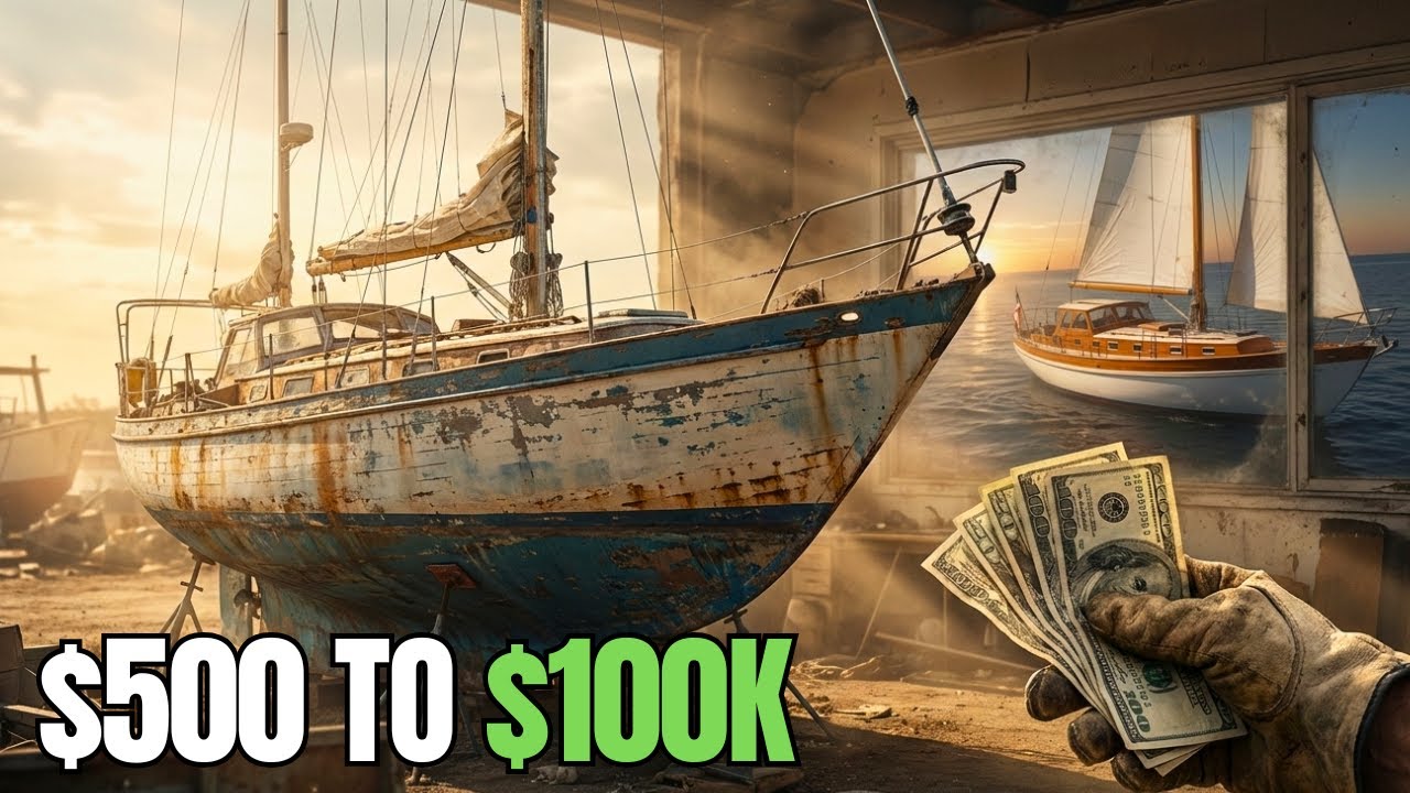 ⁣Bought a Rare American Sailboat for ONLY $500 at Auction – Restored & Sold for $100K!