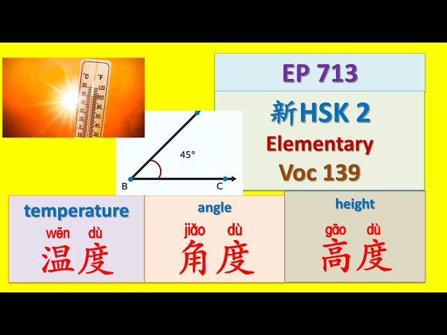 [EP 713] New HSK 2 Voc 139-140 (Elementary): 高度、速度、角度 || 新汉语水平3.0- 初级词汇2 || Join My Live