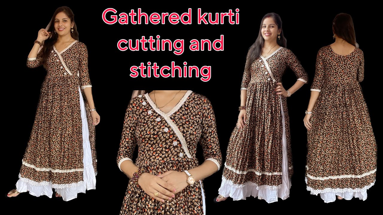 Teal Rayon Gathered Kurta Set With Mirror Detailing - Plus Size Ladies  Apparels