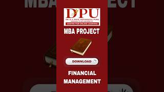 DPU University MBA Finance Project HelpSynopsis | Report | #mbaproject #researchproject