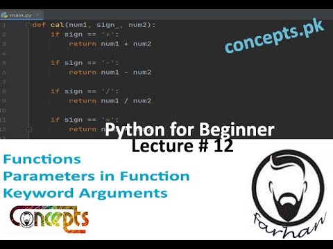 Python for Beginners , Lecture # 12 (Functions, Parameters in functions ...