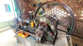 old Black Desi Engine Working With Atta Chakki Machine || Amazing Process