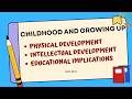 BEd | BCU | physical and intellectual development in childhood | Educational implications
