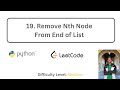 19. Remove Nth Node From End of List | Python | Leetcode Medium