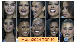 TOP 10 & their Q & A!!! - Miss Universe Philippines  2024