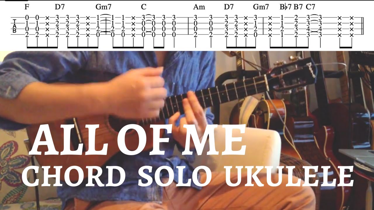 All Of Me / chord solo ukulele / tab score / Kazune Yamashita - YouTube