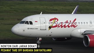 Nonton dari Jarak Dekat !!! Pesawat Terbang Antri Take Off di Bandara Sam Ratulangi Manado