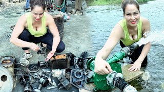 TIMELAPSE: The Genius Girl Repaired A Scrapped Diesel & Water Pump Engine / Meliora Restorations