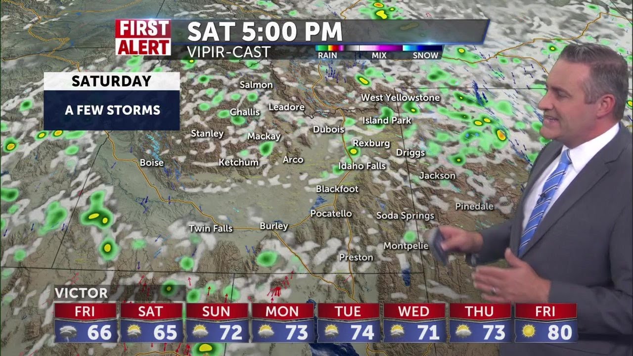 Scattered showers and thunderstorms for Friday - YouTube