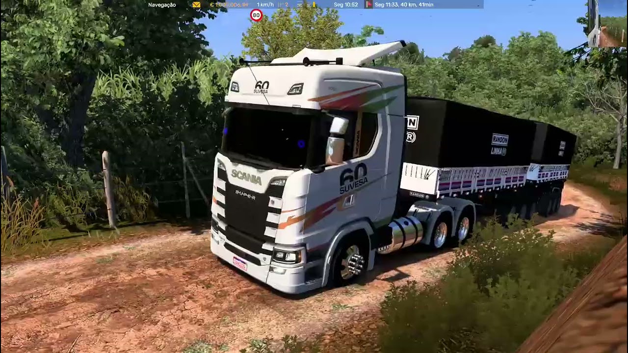 Ets2 scania S perde o freio na curva e o pior acontece