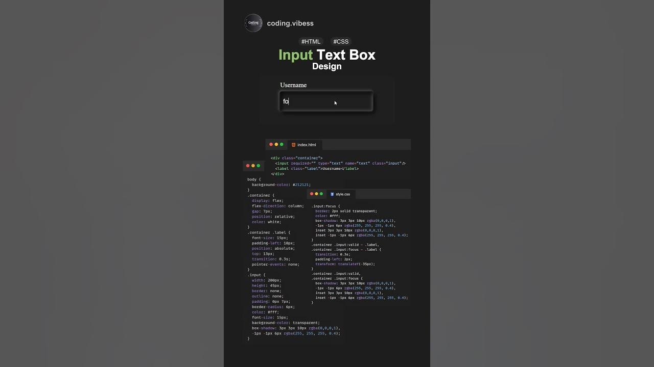 Input Text Box Design using HTML and CSS! 🤯 #shorts - YouTube