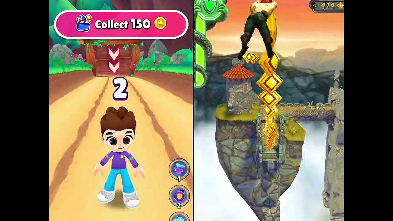 KOOPLY RUN GAMEPLAY vs TEMPLE RUN 2 LEVELS  WALKTHROUGH 
