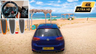 VW Golf R 2023 20 Years Edition | Summer at The Beach | Forza Horizon 5 | Logitech g29 gameplay screenshot 1