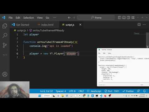 Javascript IFrame YouTube API Example to Embed Video With Advanced Controls in Browser