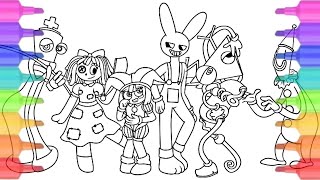 The Amazing Digital Circus New Coloring page How to color all characters, Miss clown face, Mr tall..