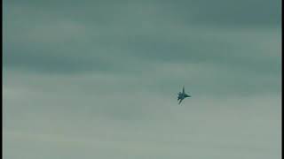 An extremely cool F 14 Tomcat Knife Edge Wing Sweep Pass. Quonset Point ANG Base '98.