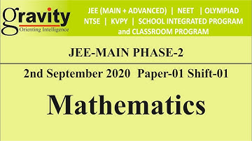 JEE Main Solution 2020 | Phase 2 | 2 September - Shift 1 | Mathematics | Question 15 to 20 | Gravity