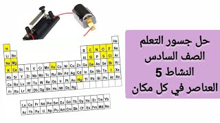 حل جسور التعلم الصف السادس النشاط 5 العناصر في كل مكان ، علوم ، رياضيات ، انجليزي ، عربي