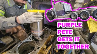 &quot;Purple Pete&quot; gets it together. C-15 with Aftermarket Cylinder head.