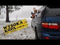 Wysoka kopa szczyt zimą Korona Gór Polski van life